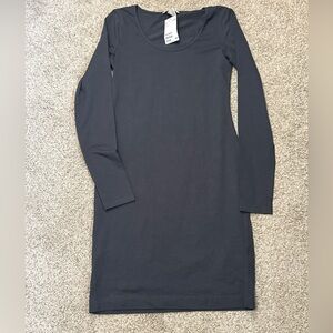 H&M Classic Gray Long Sleeve Fitted Dress